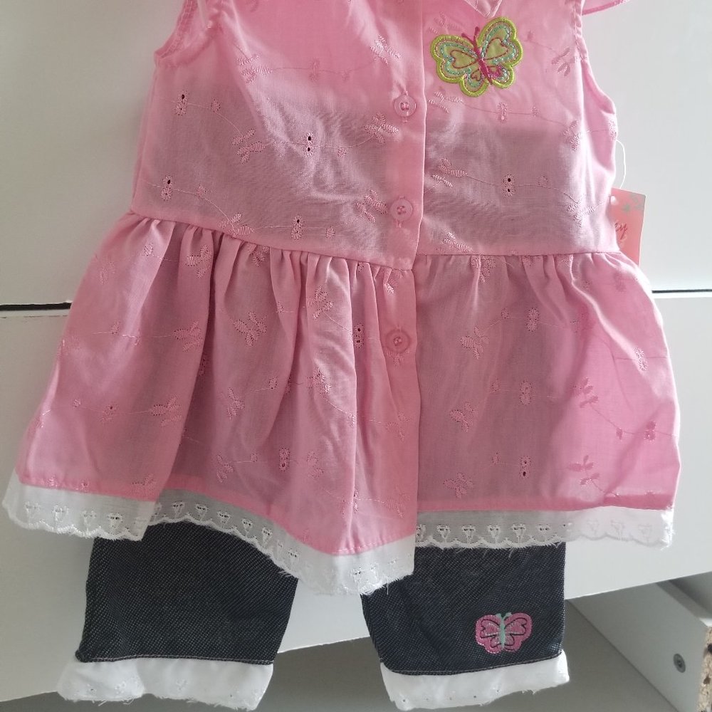 Toddler Girls Pink shirt Blue pants